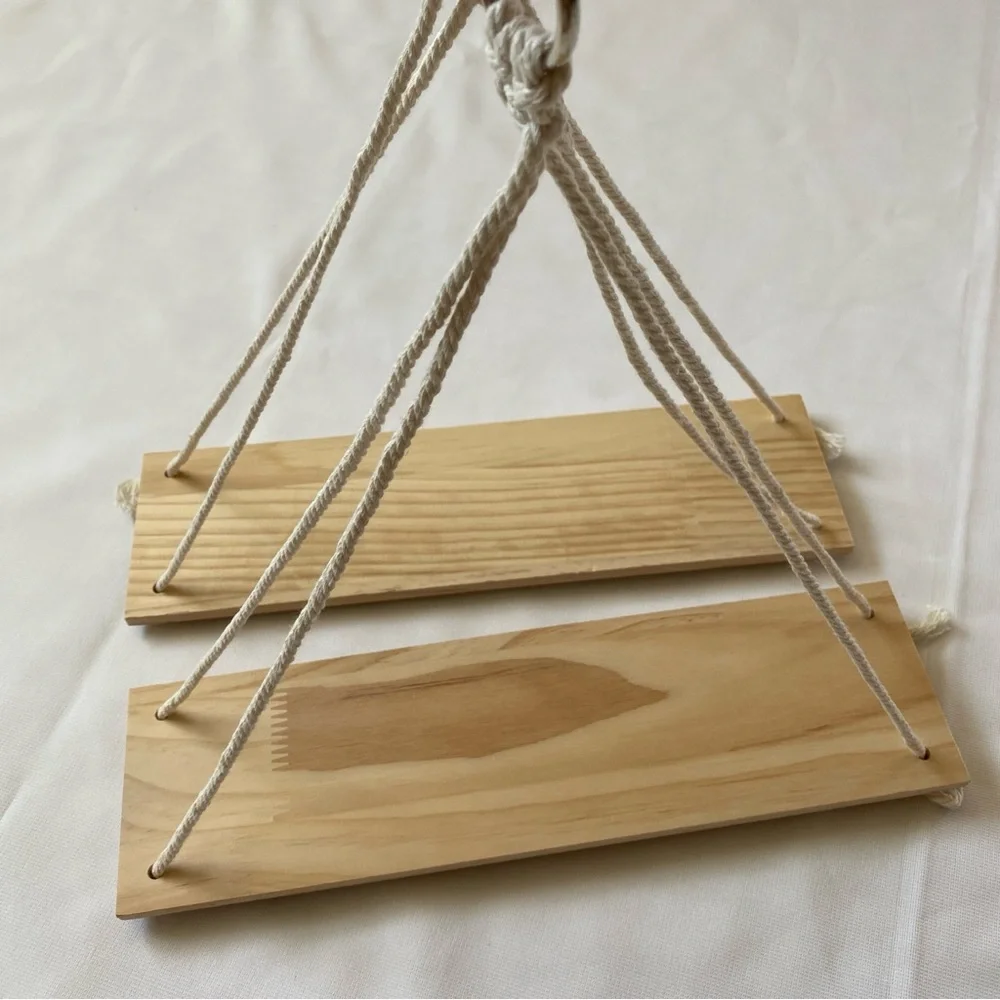 Wooden Hanging Swing with Rope